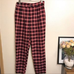 Forever 21 Red Plaid Pants Medium